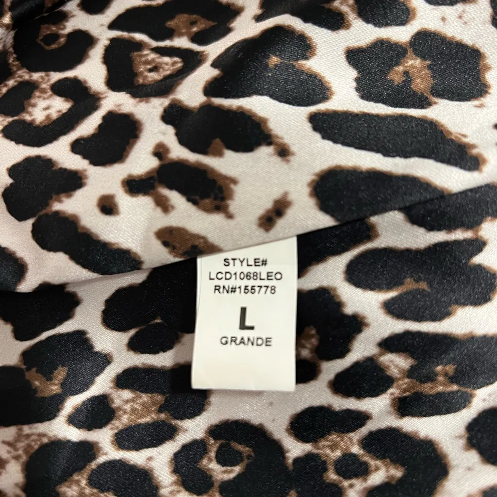 Love Culture Leopard Print Dress Large - Image 3