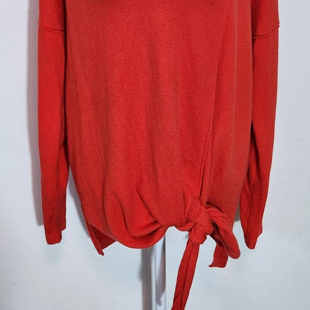 Soma Red V-Neck Sweater Size Large Soma Red Sweater with Tie Waist - Image 4