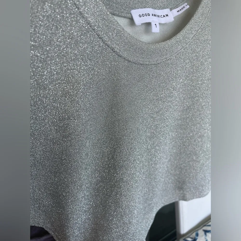 Good American - Silver Sparkling Crop Top | Has Stretch - NWT - 90’s Vibe - Image 11