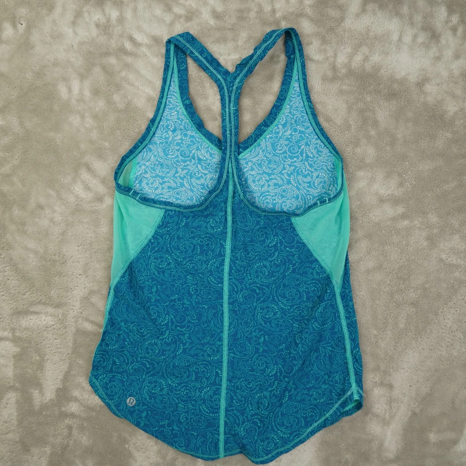Lululemon Fast Lane Singlet Women's 4 Foli Manifesto Bali Breeze Tofino Teal - Image 5