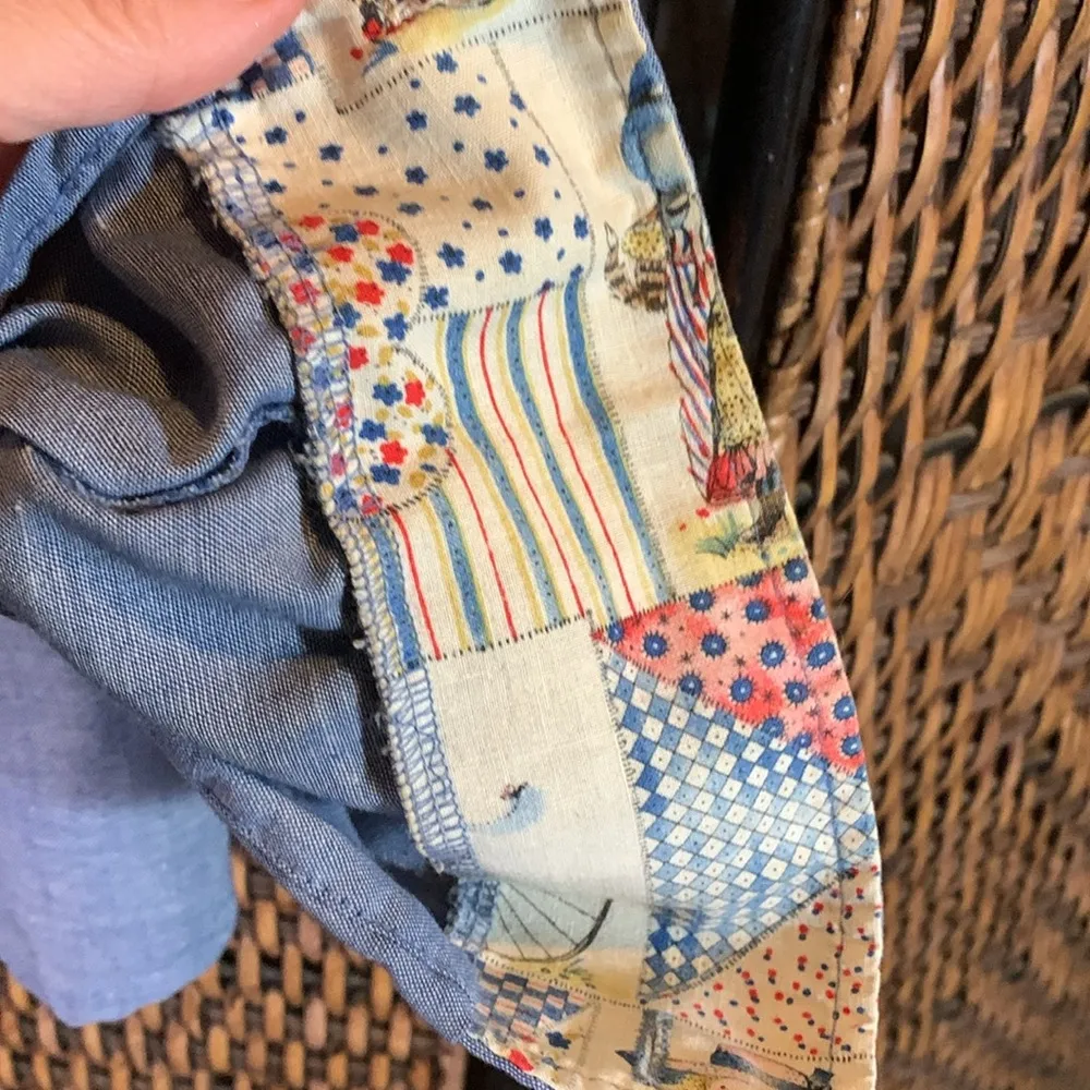 Vintage Holly Hobbie Print Chambray Cowboy Shirt Size 7/8 Red - Image 6