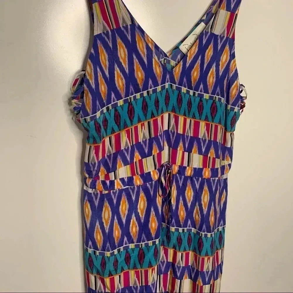 Rory Beca Fiery Printed Drawstring Silk Dress Size XS - Image 8