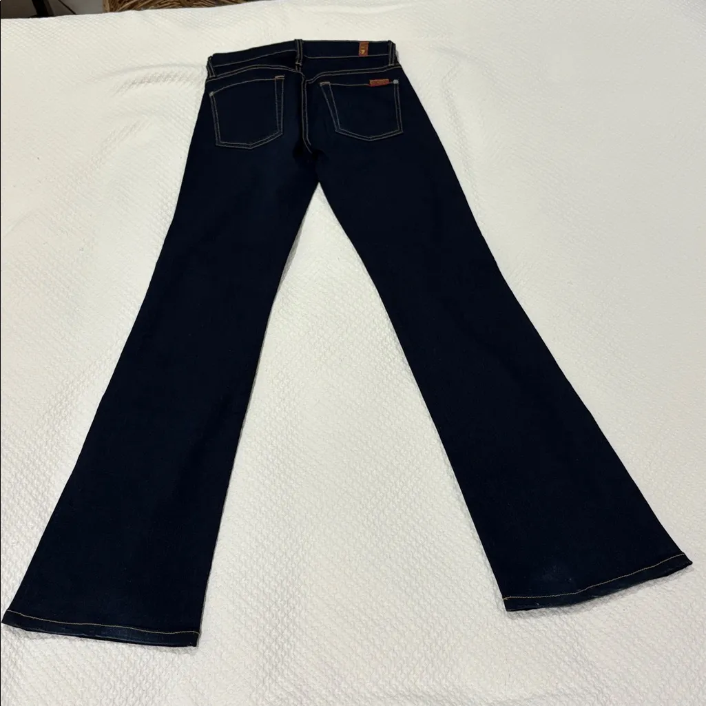 7 For All Mankind Dark Blue Flare Jeans - Image 3