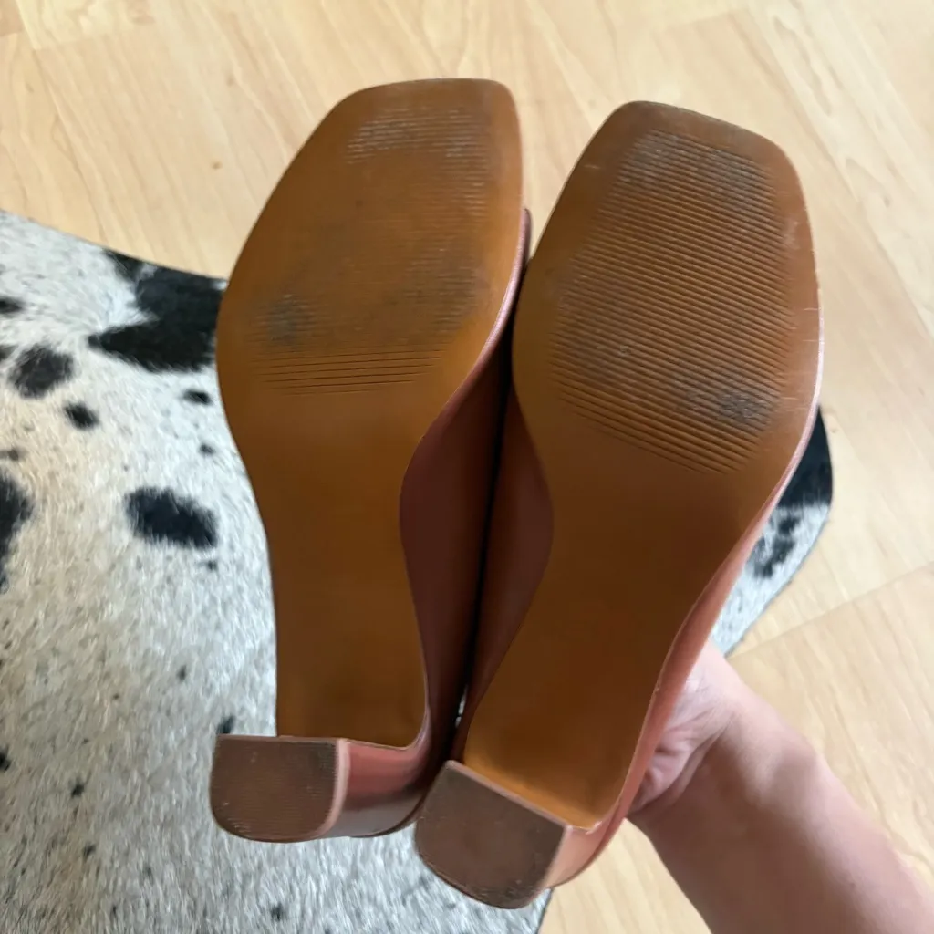 REFORMATION Lou Lou Block Heel Mule In Brown Size‎ 6.5 - Image 7