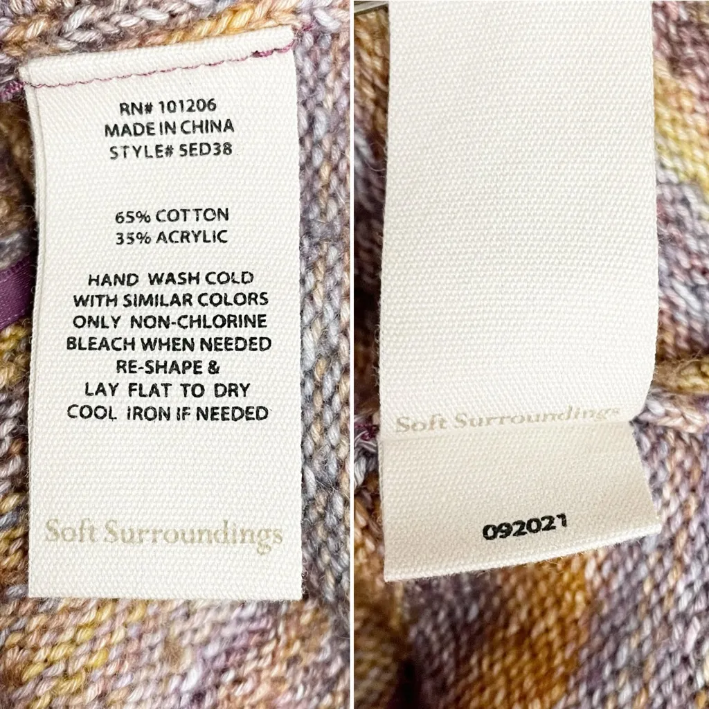 Soft Surroundings Size 2X Multicolor Textured Knit Sweater Cotton Blend Tunic - Image 11