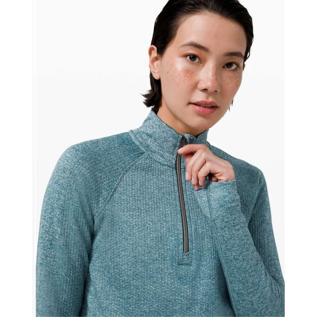 Lululemon Engineered Warmth Half Zip Submarine/White Size 2 - Image 4