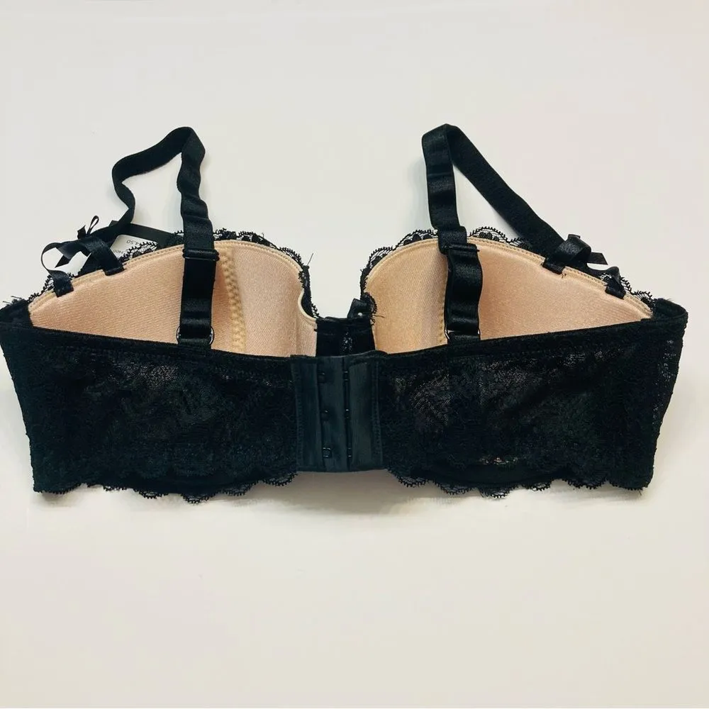 Frederick's Of Hollywood Cynthia Lined Black Lace Balconette Bra‎ Size 34DD NEW - Image 7