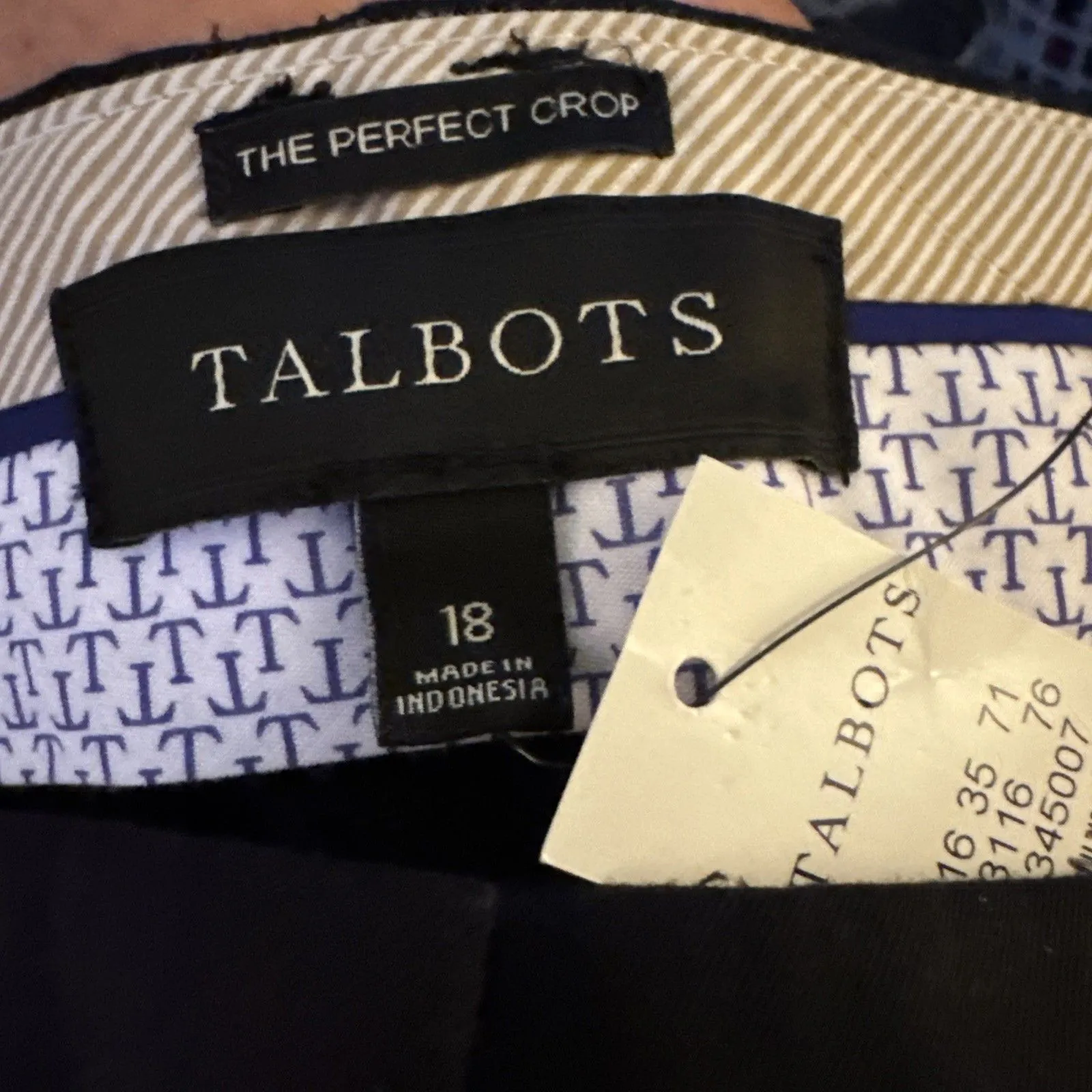 Talbots Women's Pants Black Size 18 The Perfect Crop Cotton Blend Pockets New - Image 2
