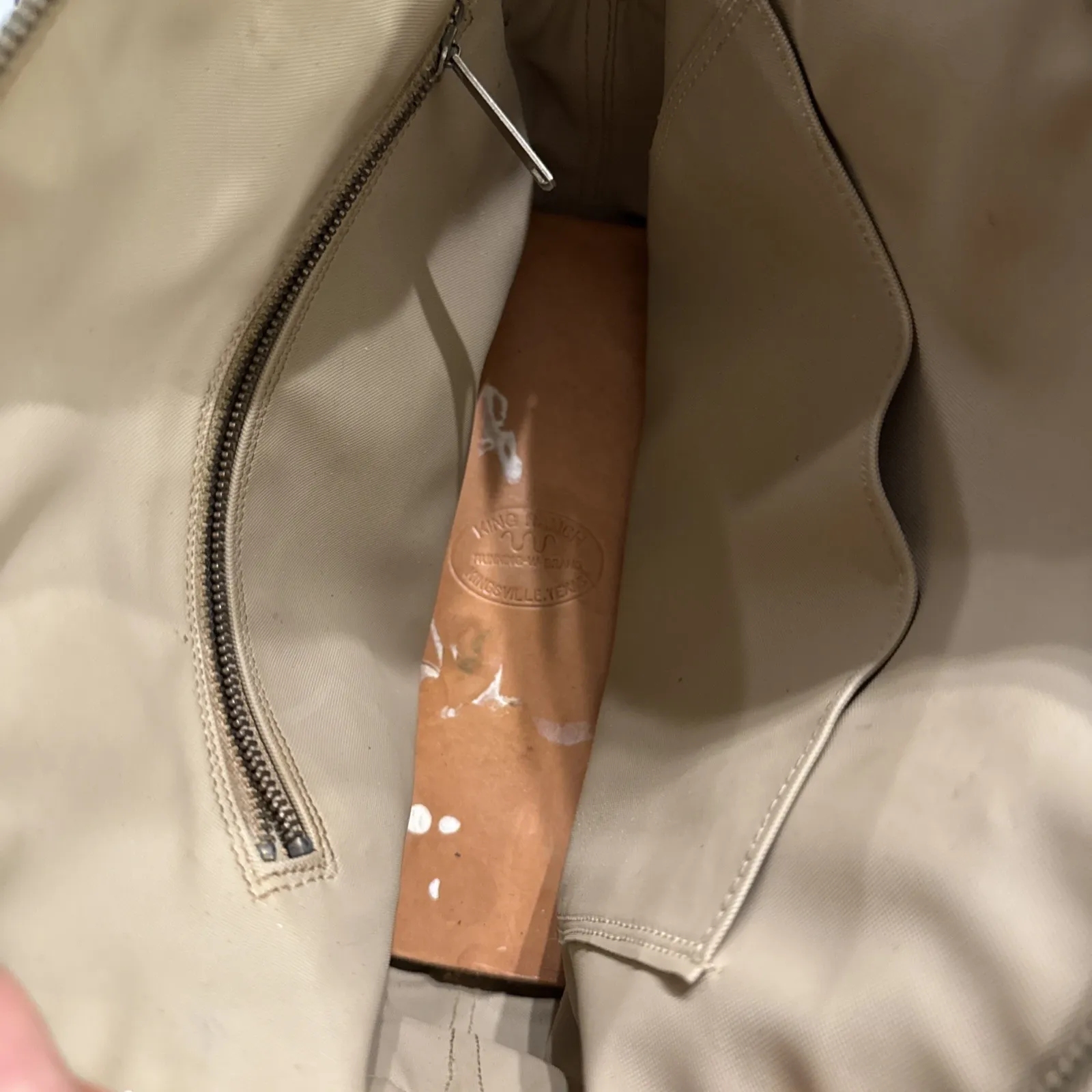 Vintage King Ranch Canvas Leather La Bolsa Bag STAMPED JJ Kingsville Texas - Image 6