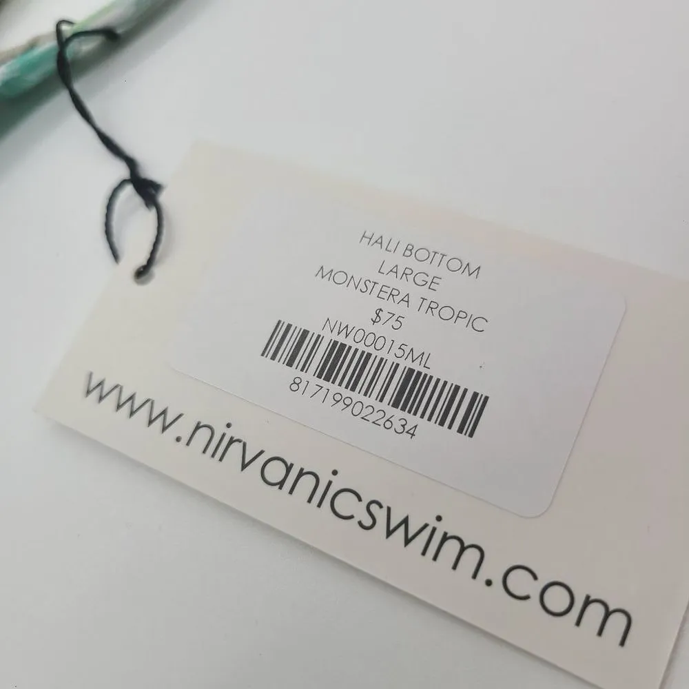 Nirvanic Swim Bikini Hali Bottom in Monstera Tropic (L) Size L - Image 4