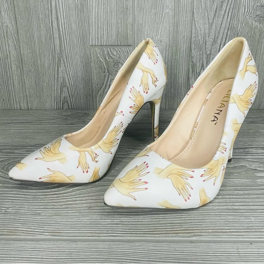 Liliana perilla Multi-color Leatherette Stiletto Heel Pumps shoes size 8 unique - Image 10