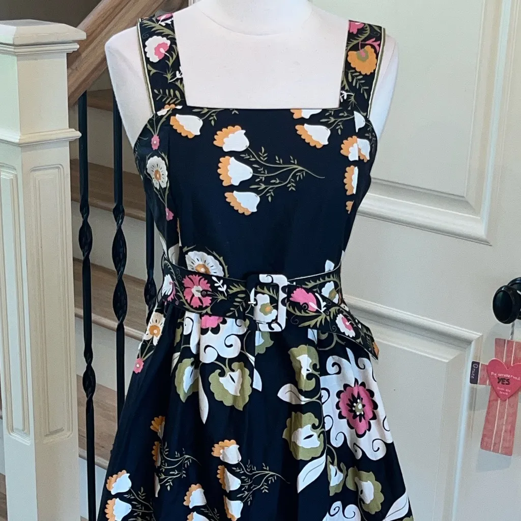 Avara Maxine Dress Maxi Black Floral New Belted Size XS - Image 2