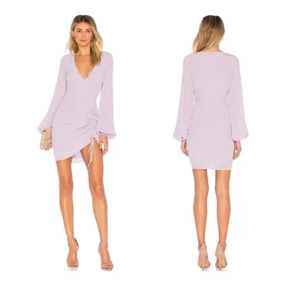 L'academie Pearl Ruched Dress in Lilac Size S - Image 2