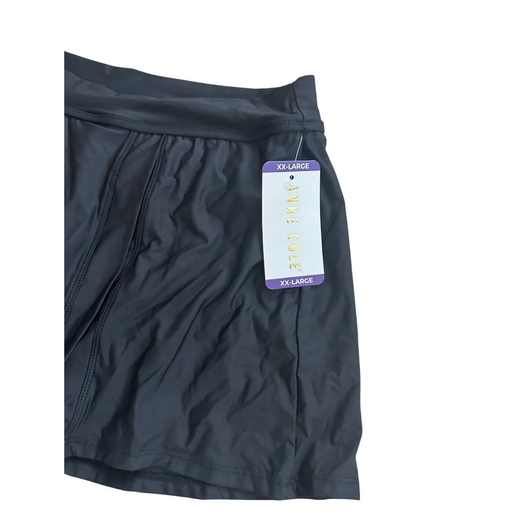 ANNE COLE Black Swim Bathing Suit Bottom Skort Size XX-Large NEW NWT - Image 2