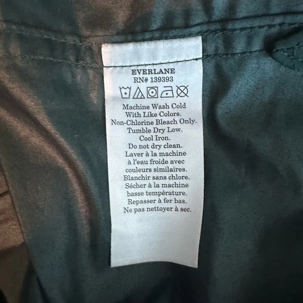 EVERLANE The ReNew Hooded Long Line Anorak Size XS Dark Green - Image 10