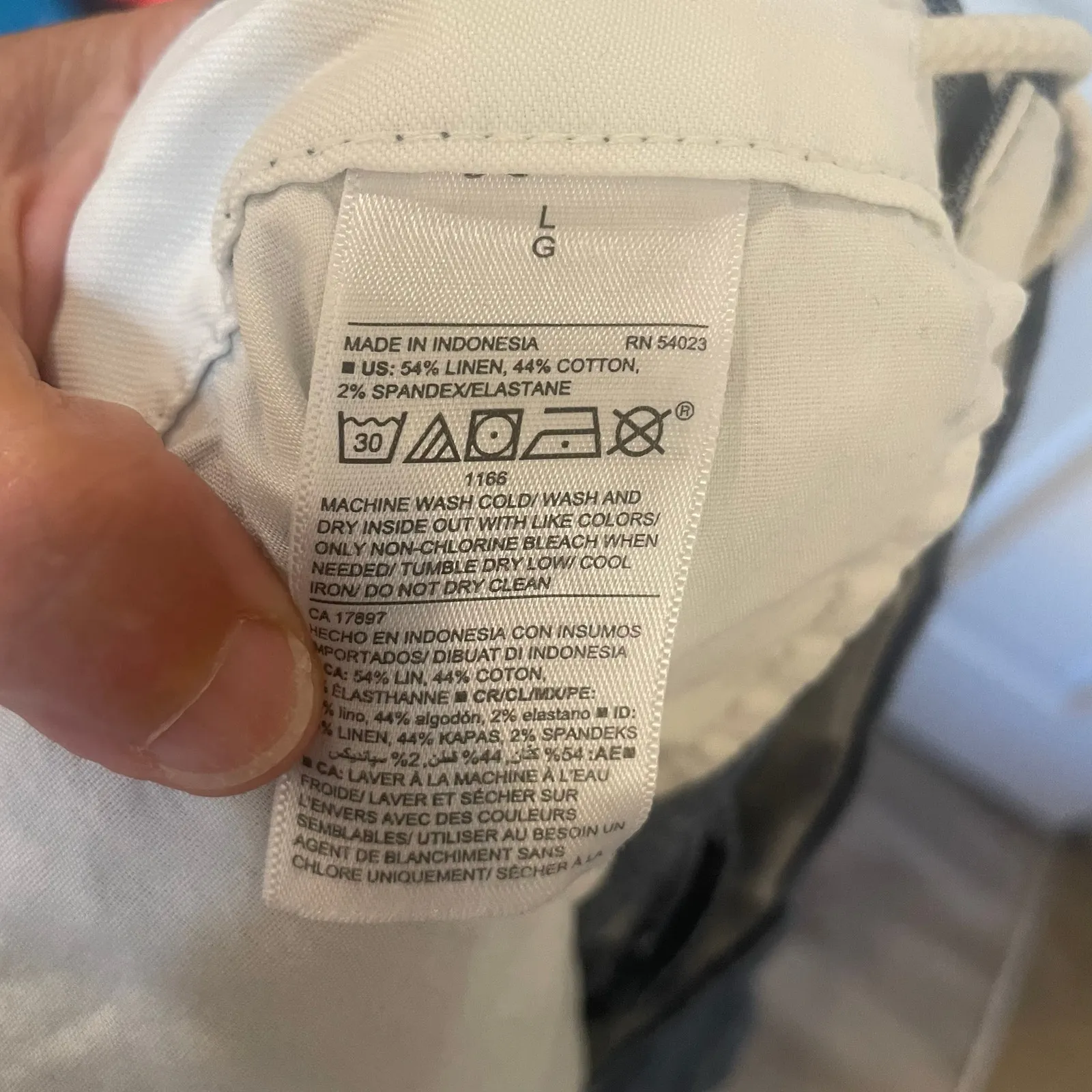 Old Navy Slim Built-In Flex Linen-Blend Interior Drawstring Pants size L - Image 3