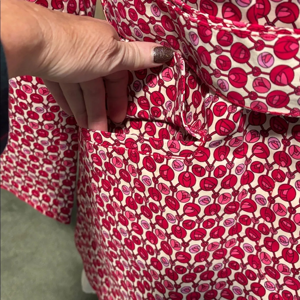 GAP Pink and White Tulip Patterned Waterproof belted Trench Coat - Image 6