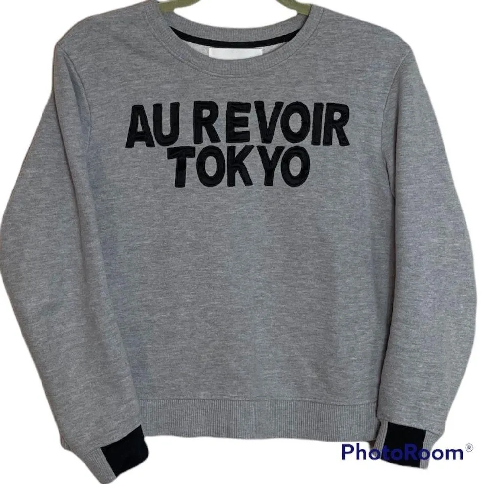 Aiko Au Revoir Tokyo Gray Sweatshirt Size Small - Image 3