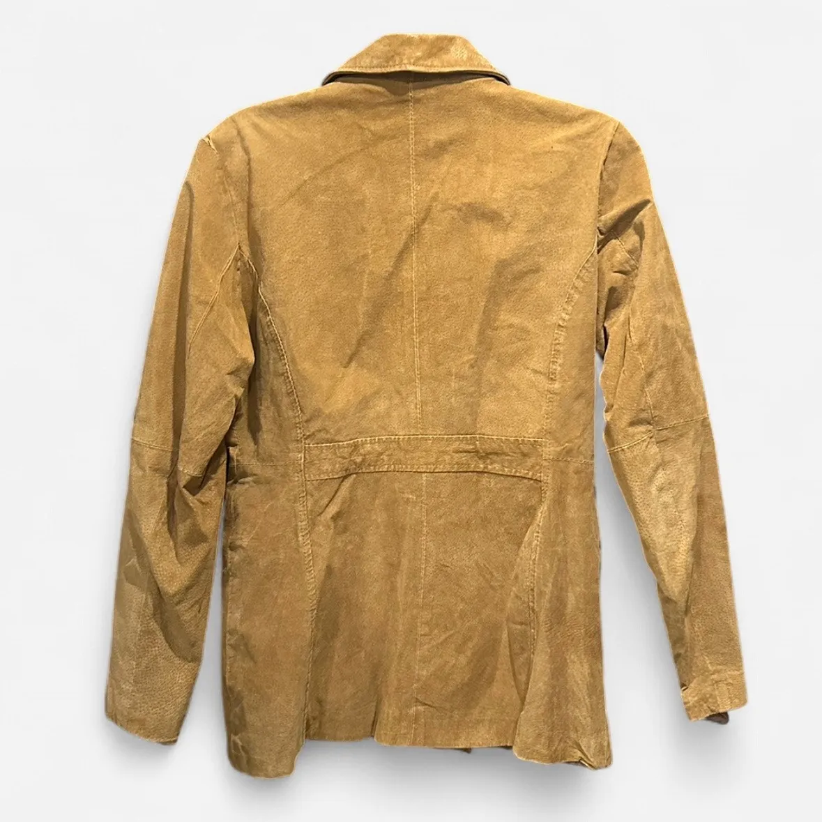 Y2K Genuine Suede Double Breasted Rue21 Jacket Tan M Boho Chic French Girl Brown Size M - Image 3