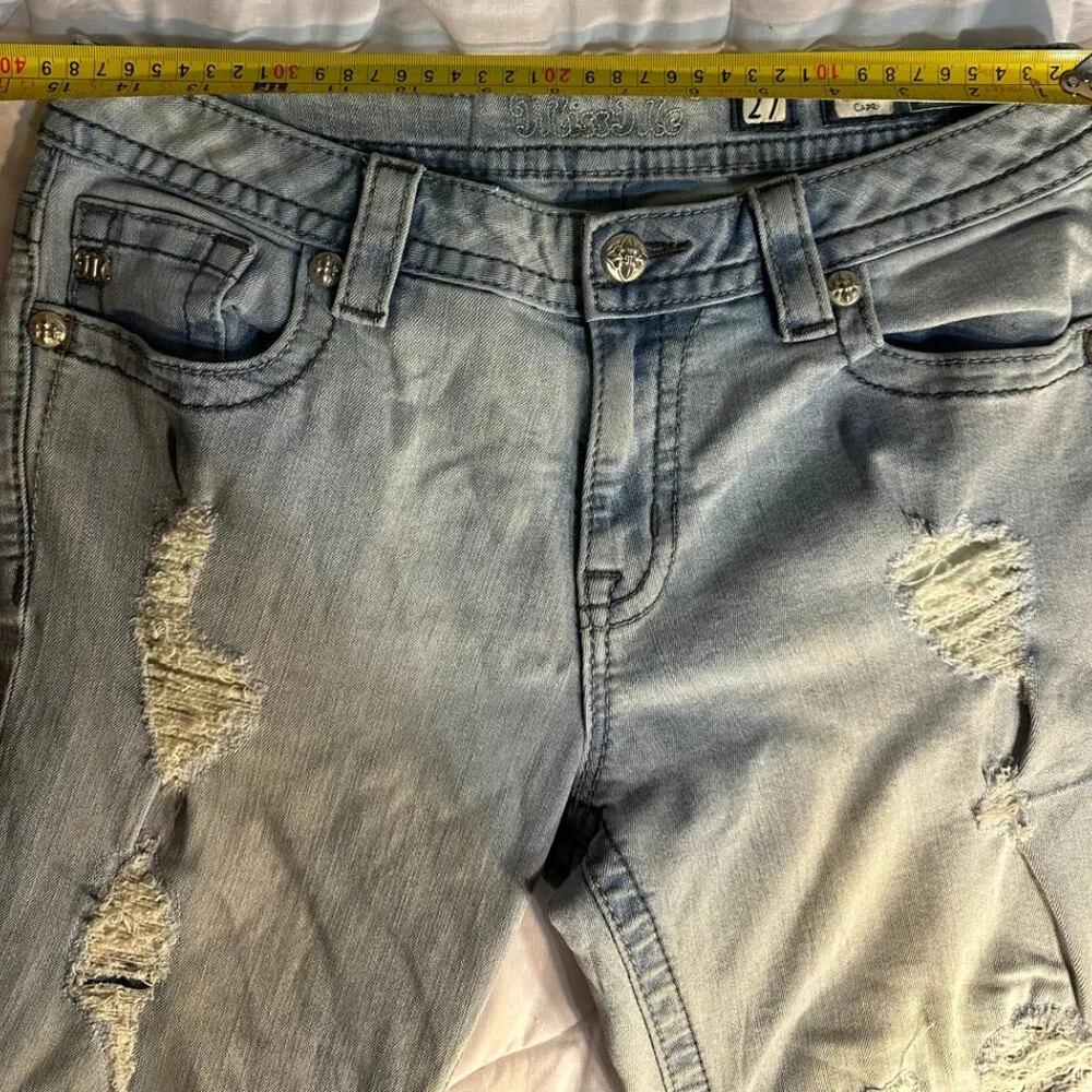 Miss Me Jeans Size 27 Inseam 23 inches Boyfriend Capri Weathered - Image 13