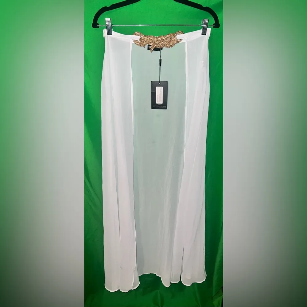 NWT Pretty Little Thing White Bikini 3 Piece Set with Sheer Cover-Up size 6-FLAW - Image 11