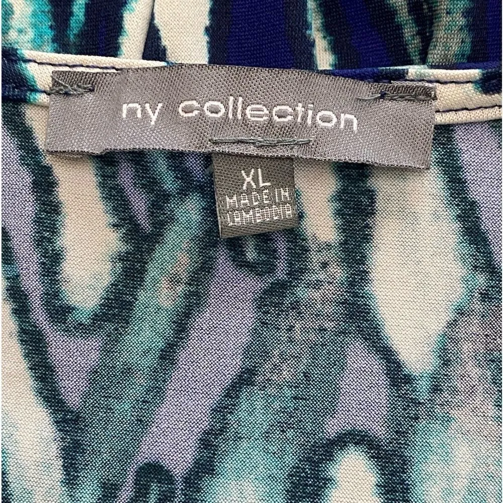 NY Collection Faux Turquoise Embellished Dress - Image 4