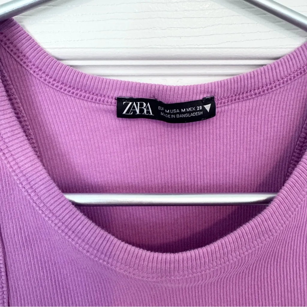 Like New Zara Women's Purple Tank Top Wife Beater MEDIUM - Image 2