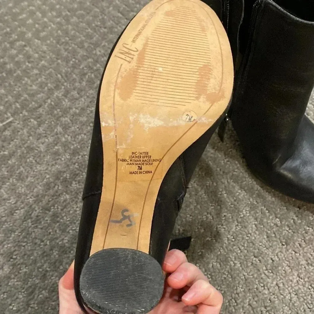 INC 37 International Concepts Black Heeled Ankle Boot Booties - Image 5