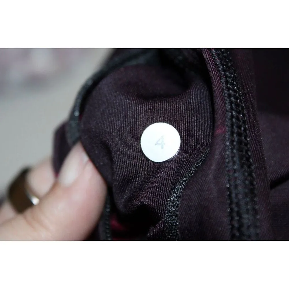 Lululemon All Sport Crop Leggings Back Spin Stroke Dashing Purple Black Size 4 - Image 4