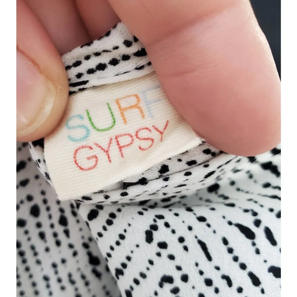 Surf Gypsy Women's Gray Polyester Long Sleeve V Neck Drawstring Romper Medium - Image 5