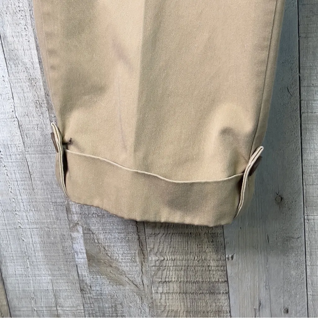 Land’s End Size 14 Khaki Style Tan Cropped Pants w/Tabbed Leg Back Stret… - Image 5