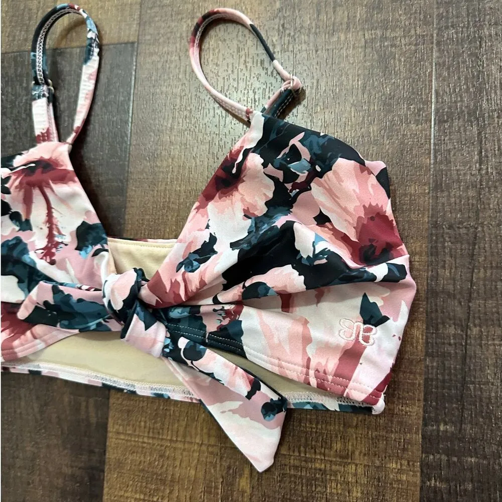 Albion Fit Floral Front Tie Bikini Swim Top Size XS - Image 5