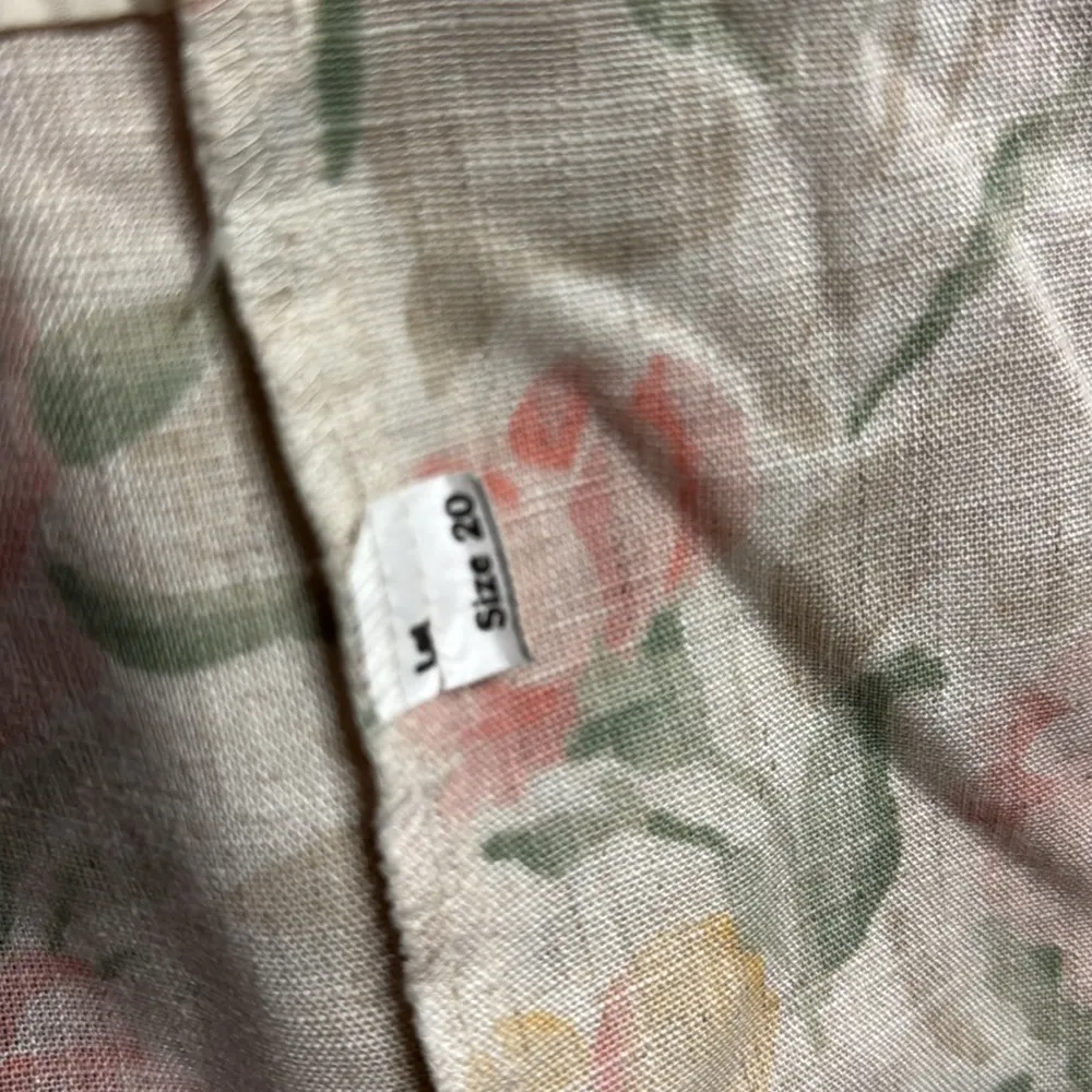 Vintage Cream floral Professional Blazer Jacket flax blend plus size 20 spring Pink - Image 12