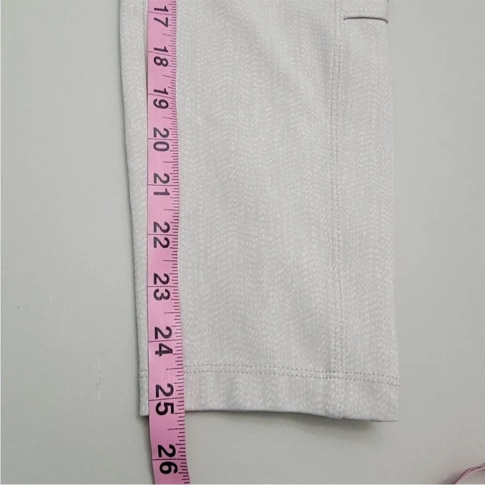 Athleta Delancey Taupe Cream Textured Moto Zip Ankle Tight Leggings Size L - Image 11