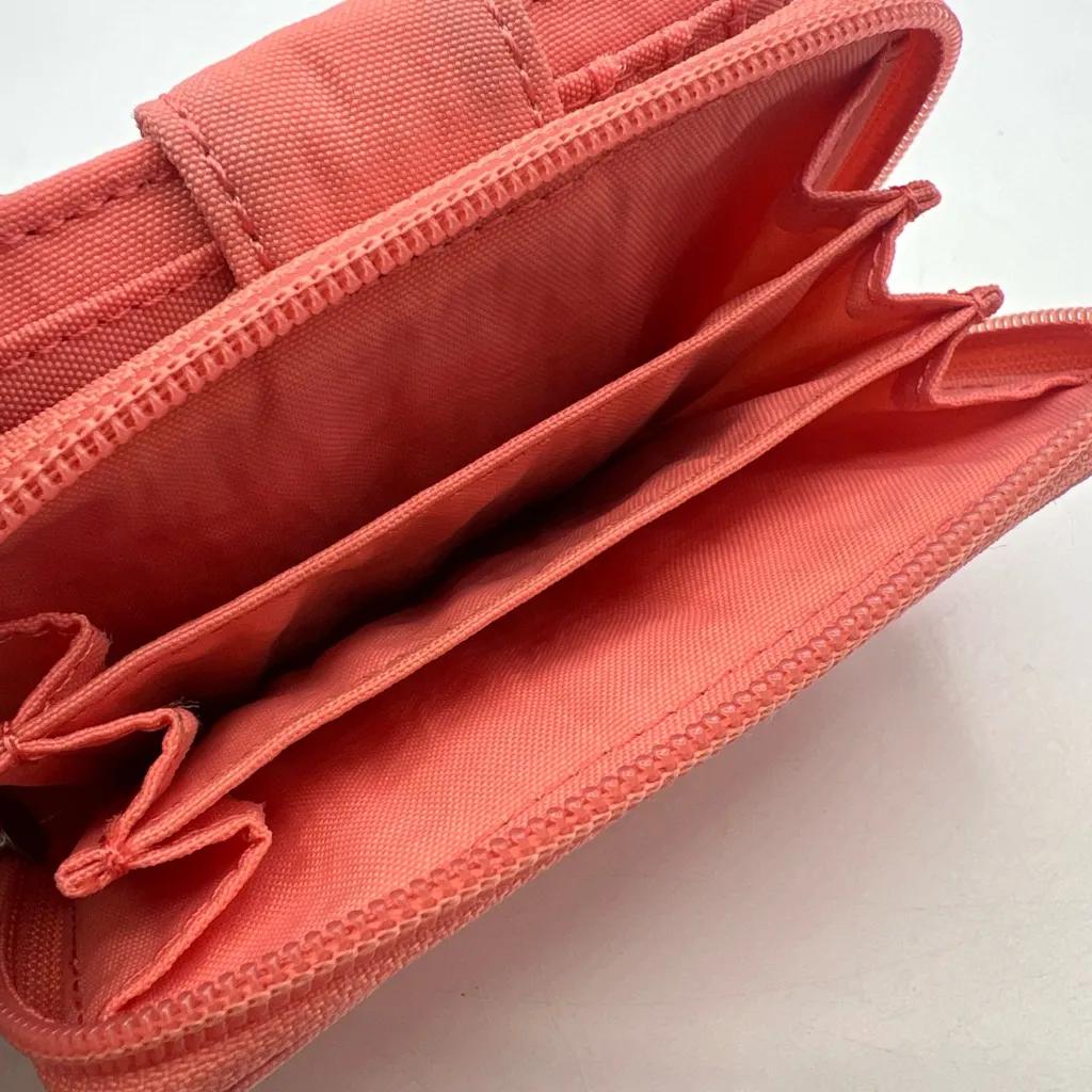 Kipling Pink Salmon Zip Up Coin Wallet ID Credit Card Carry Small Clutch Bag - Image 7