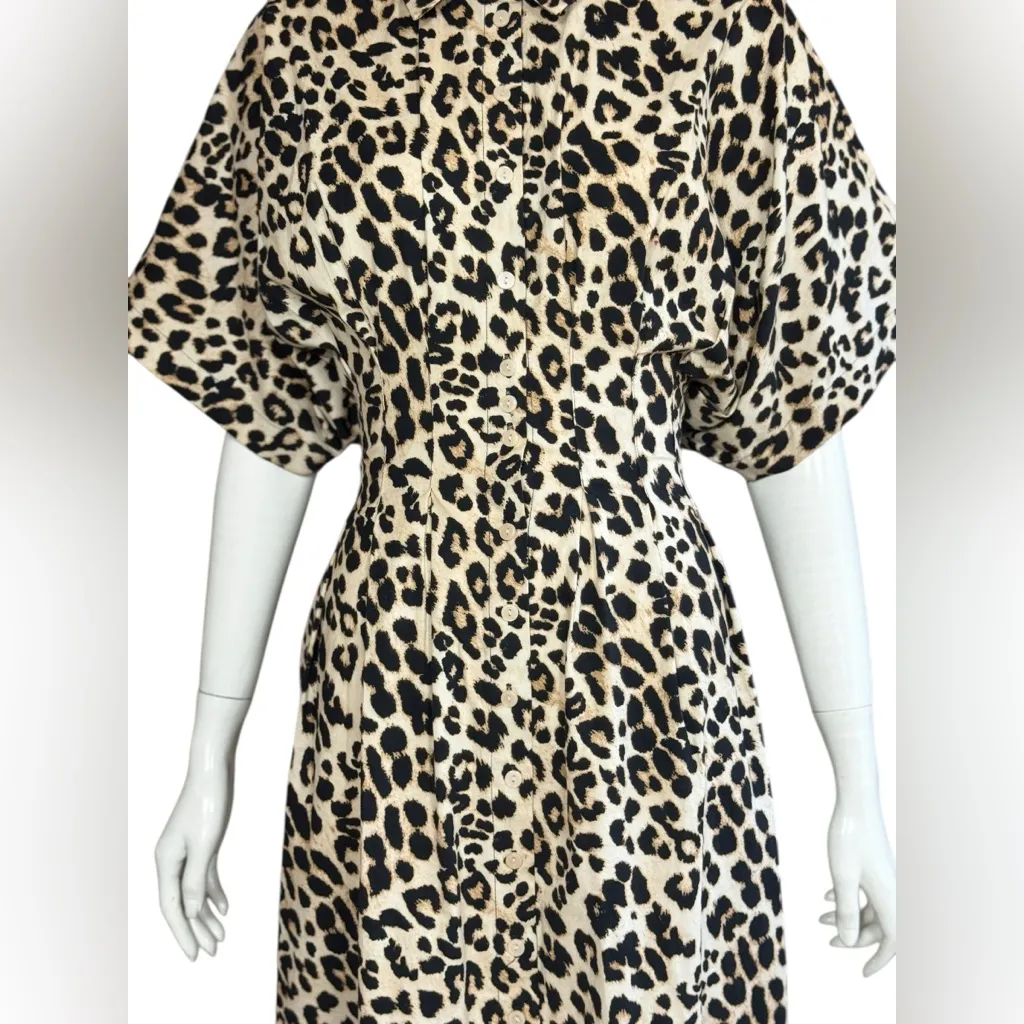Exquise Anthropologie Cotton Blend
Relaxed Leopard Tobie Shirt Dress Size XLarge - Image 12