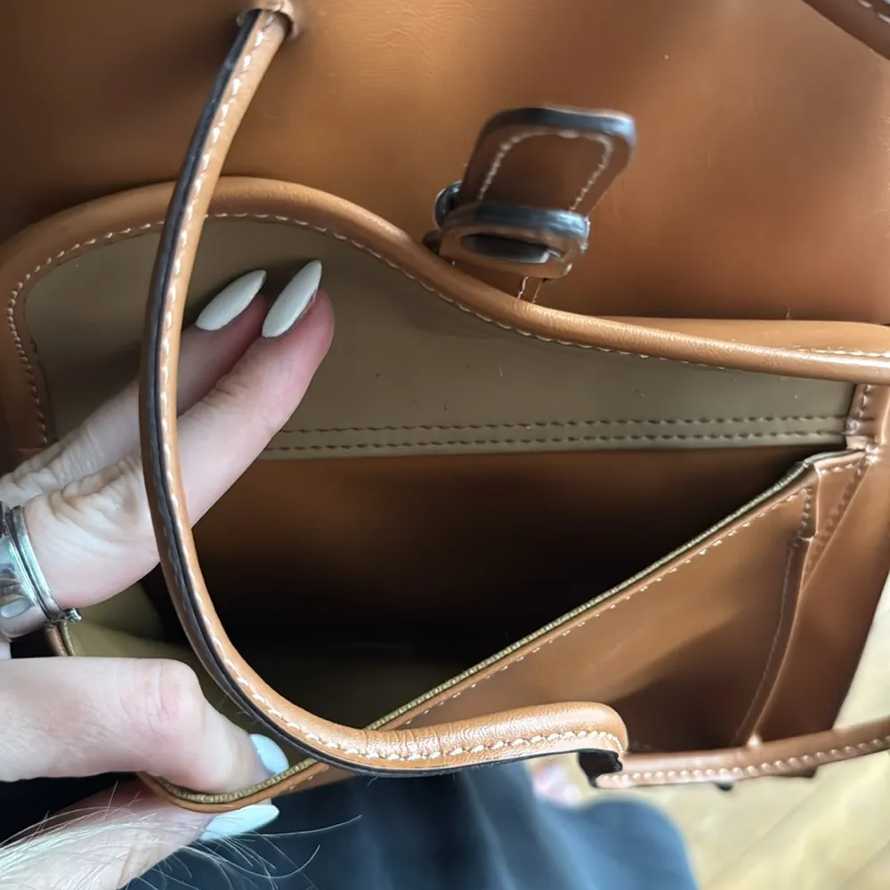 Tan Leather Backpack with Front Pocket - Image 5