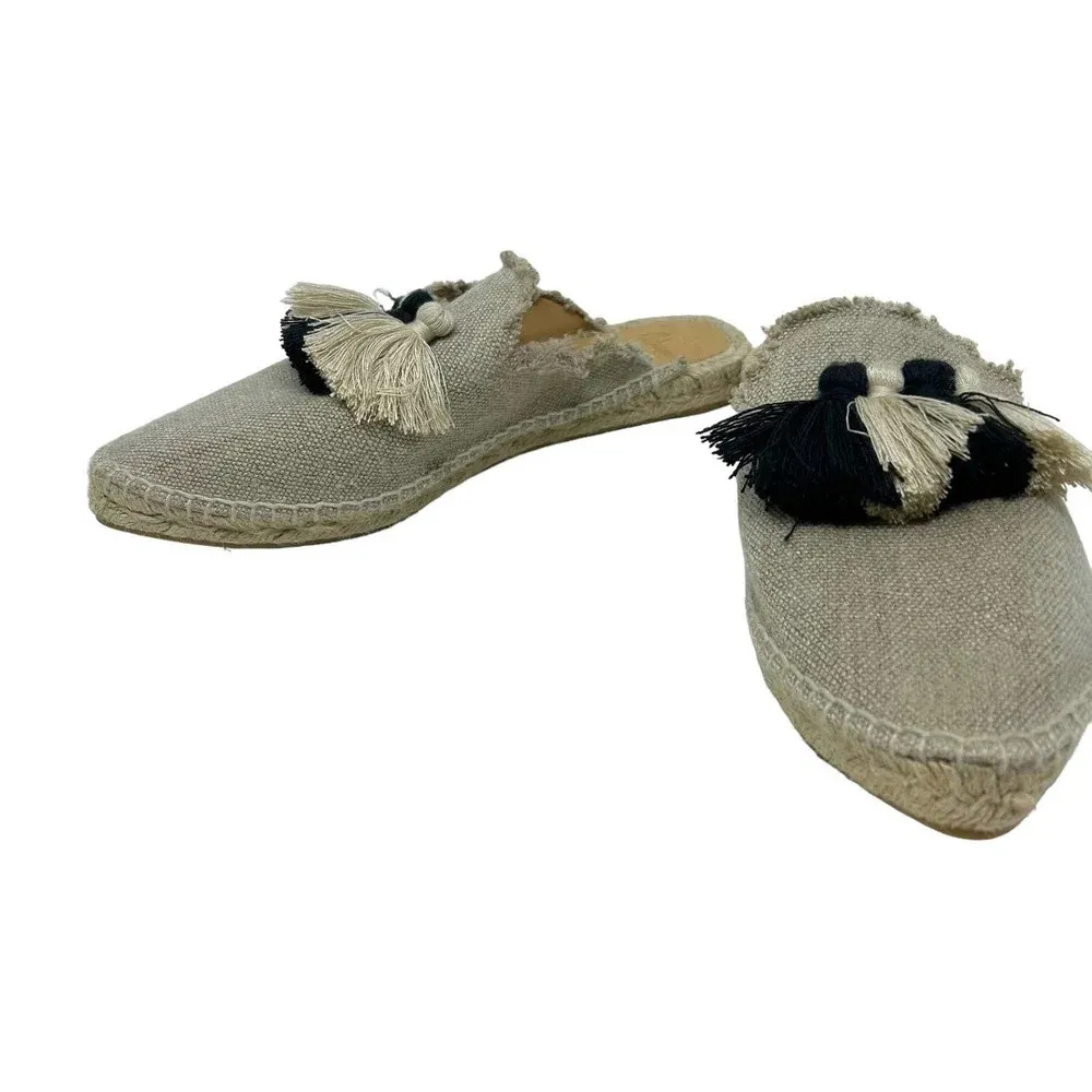 CASTAÑER Canvas Tassel Accents Mule‎ Slide Espadrille Flats Size 39 US 8 - Image 4