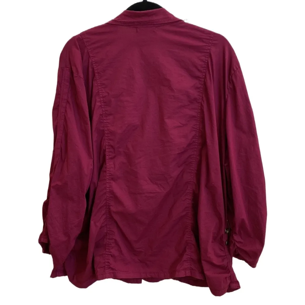 🫒 XCVI Lightweight Ruched Cotton Safari Utility Military Jacket, Olive Green 2X - Image 12