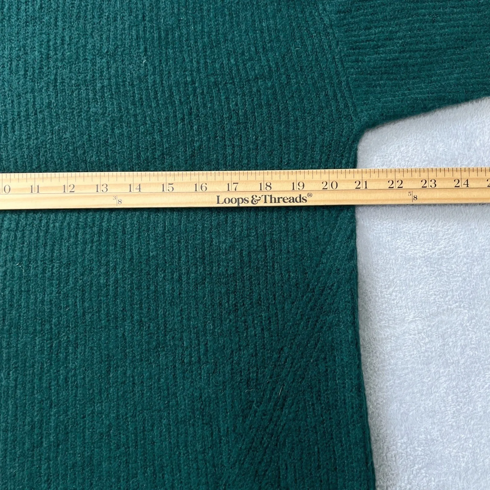 EXPRESS Mock Neck Ribbed Knit Sweater Green Long Sleeve Pullover XS Oversize - Image 5