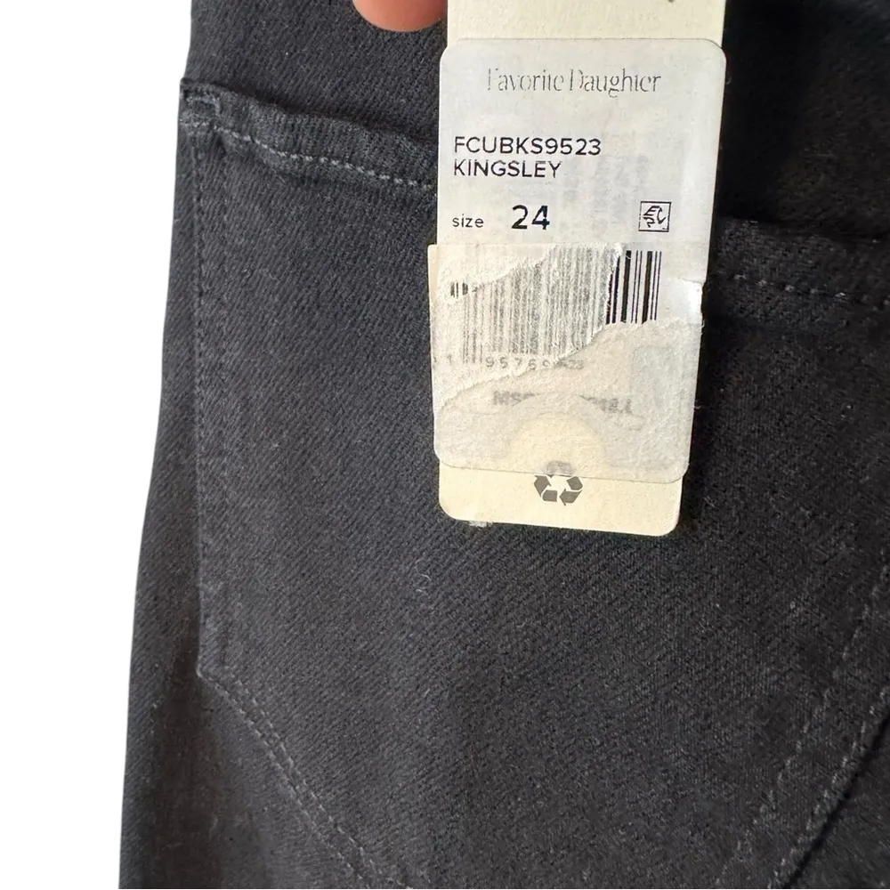 Favorite Daughter The Vivi‎ High Rise Straight Jeans Kingsley Black 24 - Image 9