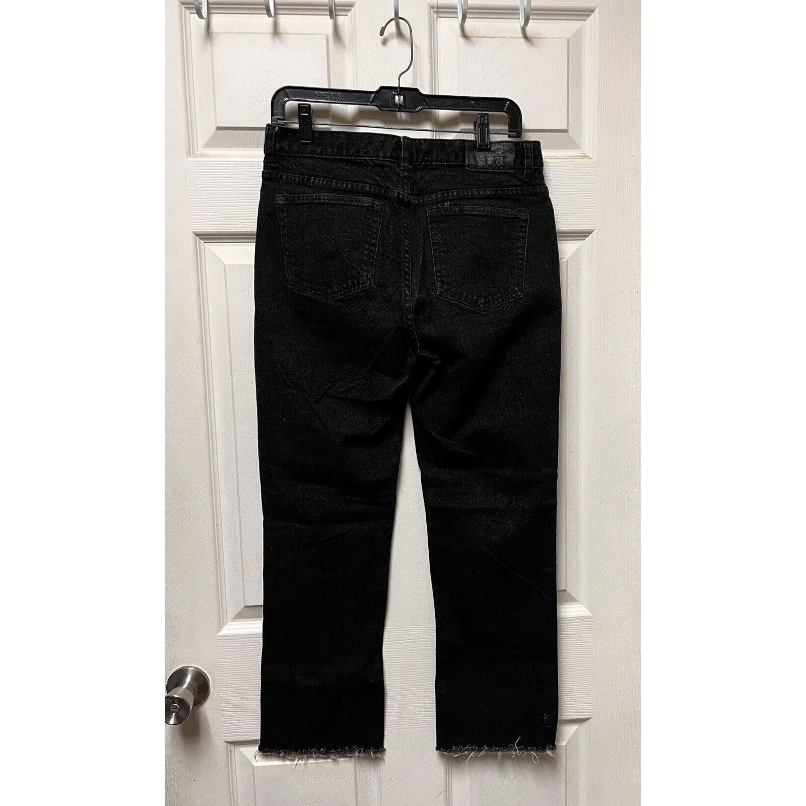 Lauren Ralph Lauren Jeans Womens Size 8P Black Denim‎ Pants Raw Hem Crop 421506 - Image 5