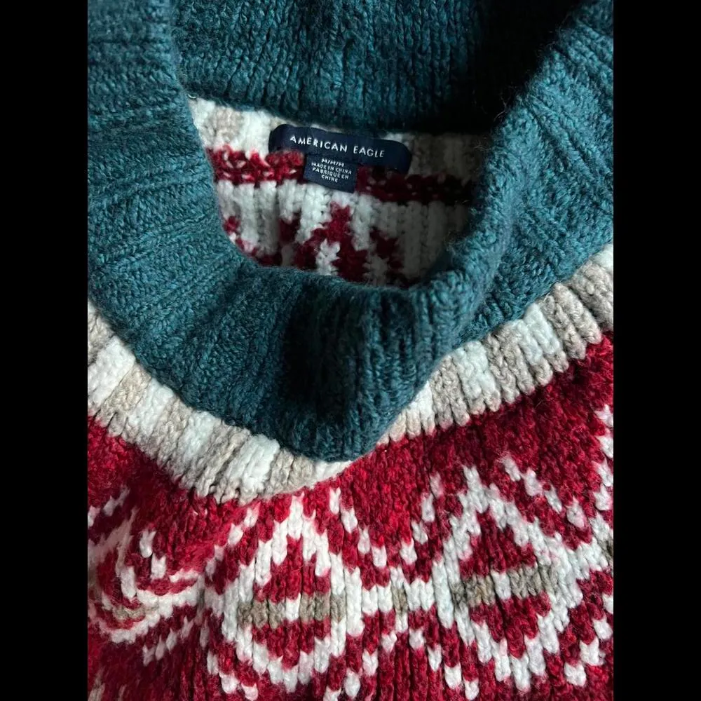 Cozy American Eagle Fair Isle Sweater - Vintage Style -Medium - Image 4