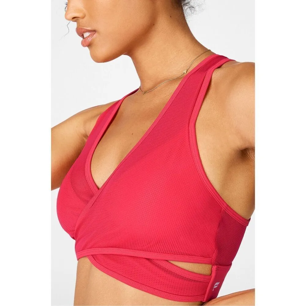 Fabletics Faye Medium Impact Sports Bra II In Lipstick Red Size L - Image 2