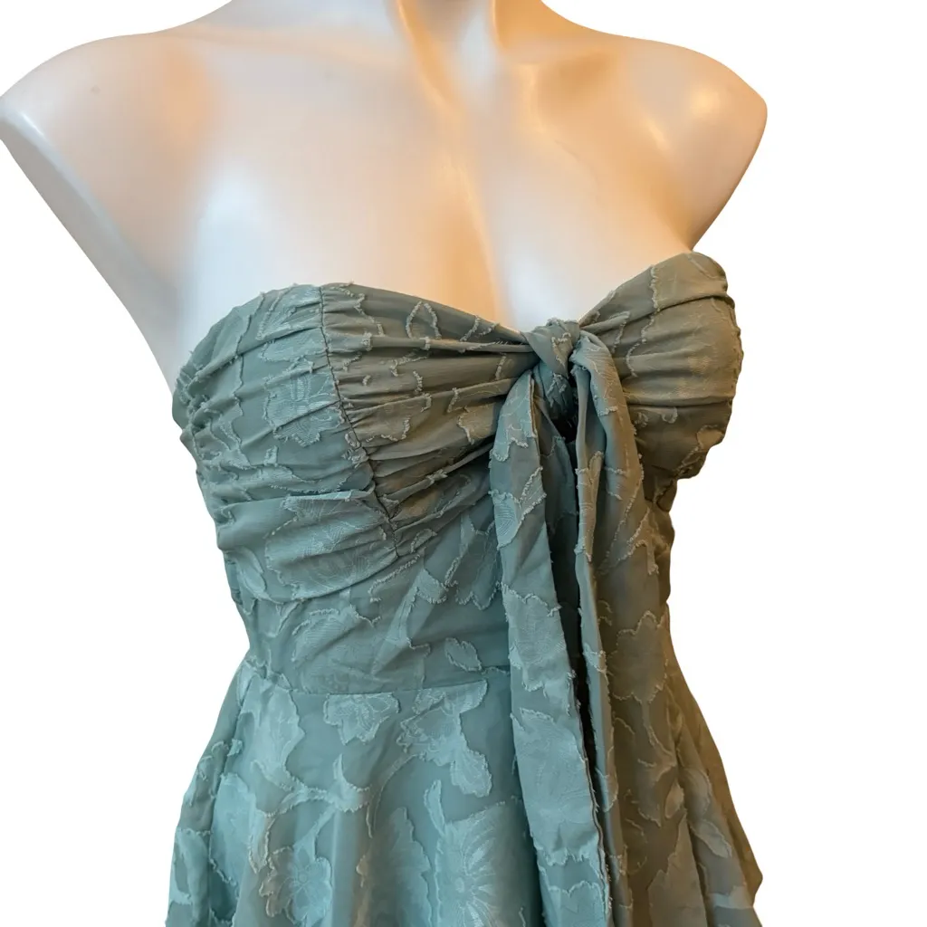 NWT, Hello Molly WHIMSY IN WONDERLAND STRAPLESS MAXI DRESS SAGE, Sz 6 - Image 10