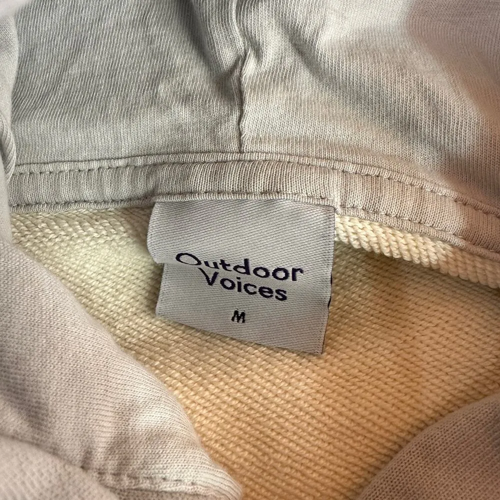 Outdoor Voices Grey & Cream Colorblock Hoodie Size Medium - Image 3