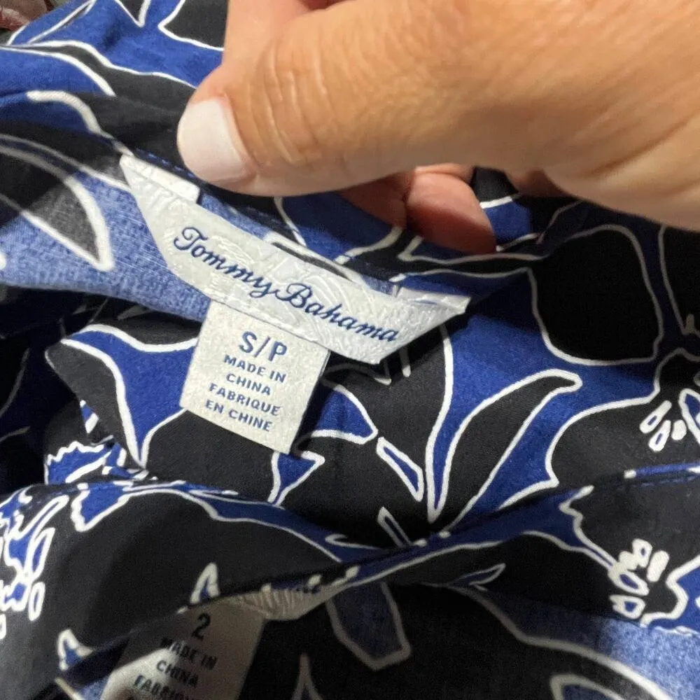 Tommy Bahama Women's Blue Black Tropical Hawaiian Floral Maxi Skirt Set 2/Small - Image 7