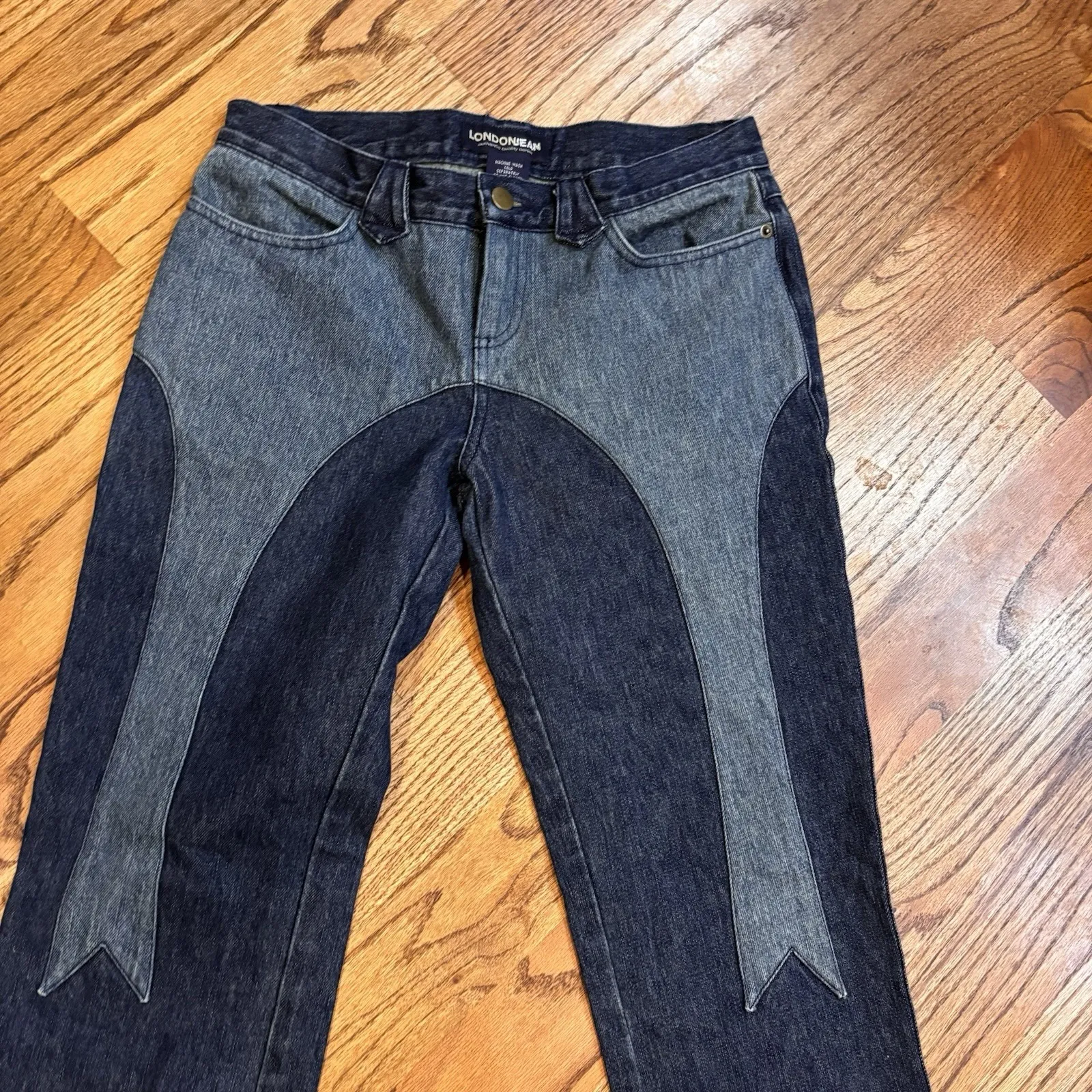 Vintage London Jean Women's Two Tone Patchwork Denim Jeans Size 4 Y2K Blue - Image 4