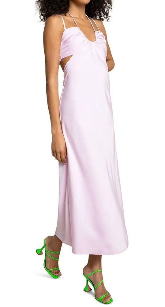 A.L.C. Sienna Strappy Cut-Out Satin Slip Maxi Dress, Size 14 New w/Tag $495 - Image 6