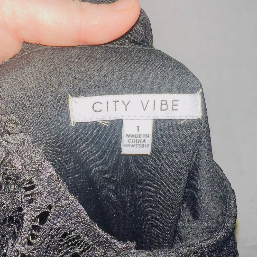 City Vibe Black 3/4 Sleeve Lace Mini Fit & Flare Dress size 1 - Image 3